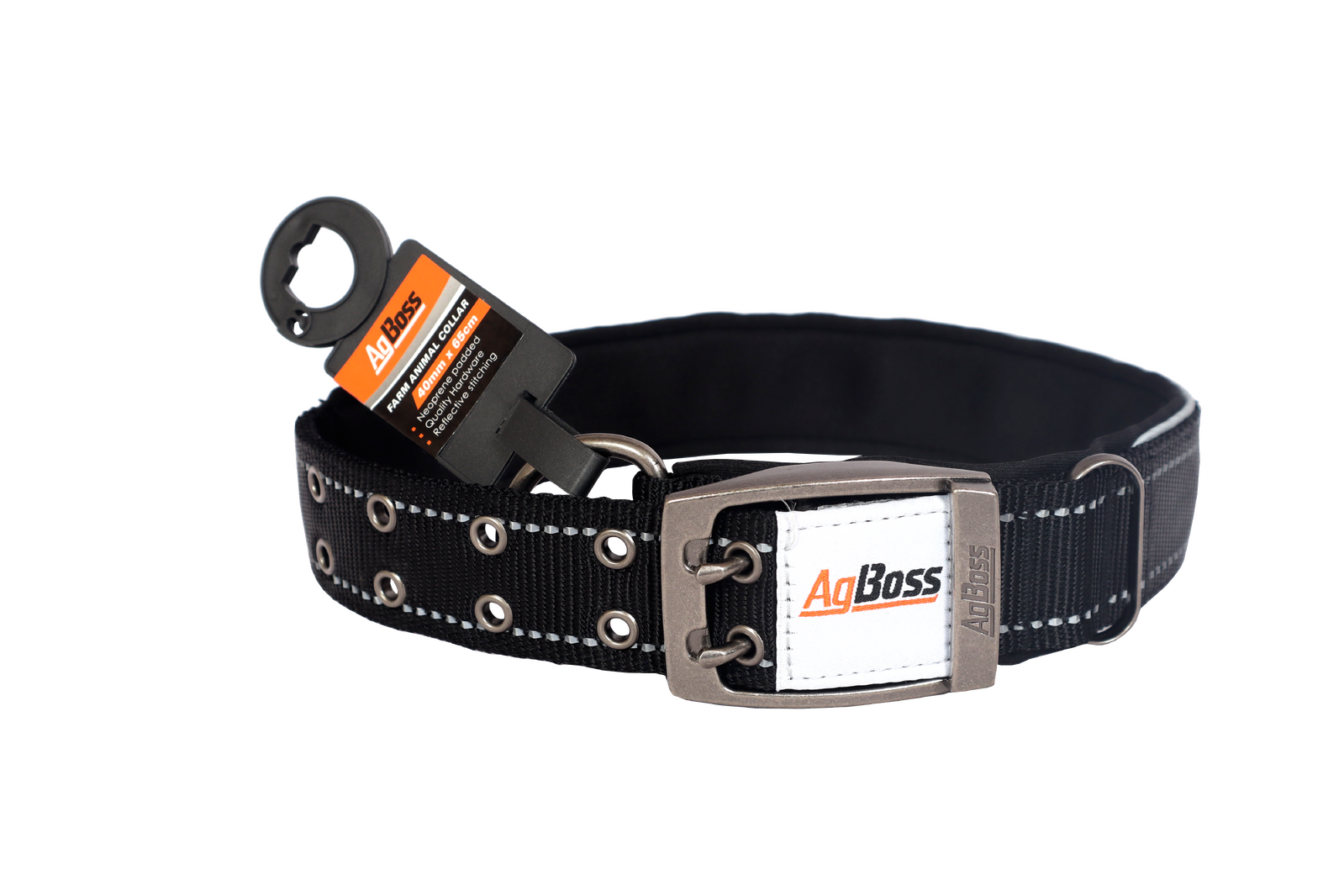 AgBoss Black Dog Collar  40mm x 65cm (26) - AgBoss™
