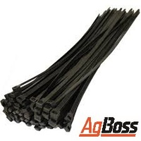 AgBoss Cable Ties 200 x 4.8mm Black 100 pc