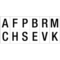 Arena Marker 12 Letter Set Black 250mm high 3ea 'AFPBRMCHSEVK'