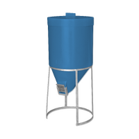 Silo 200 litre with Lid & Gal Stand 200 litre - Teal