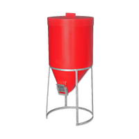 Silo 200 litre with Lid & Gal Stand 200 litre - Red
