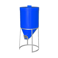 Silo 200 litre with Lid & Gal Stand 200 litre - Blue