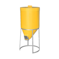 Silo 200 litre with Lid & Gal Stand 200 litre - Yellow