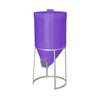 Silo 200 litre with Lid & Gal Stand 200 litre - Purple