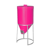 Silo 200 litre with Lid & Gal Stand, 200 litre - Pink