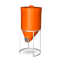 Silo 200 litre with Lid & Gal Stand, 200 litre - Orange