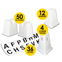 Arena Marker Complete Set 12 x 40cm Markers 4 x Corner 52 x M Stand and 36 Letters