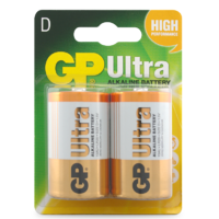 Battery 1.5V Ultra Alkaline D GP Brand - Card of 2.