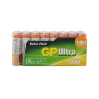 1.5V Ultra Alkaline AA GP Brand - Pack of 16.