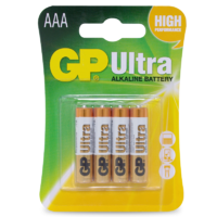 Battery 1.5V Ultra Alkaline AAA GP Brand - Card of 4.