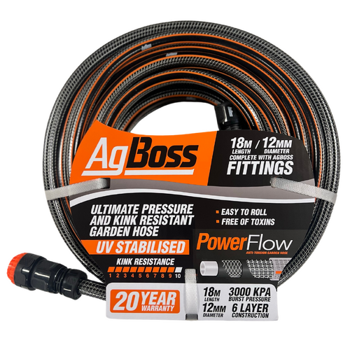 AgBoss Premium Hose 12mmx18m (Fitted)