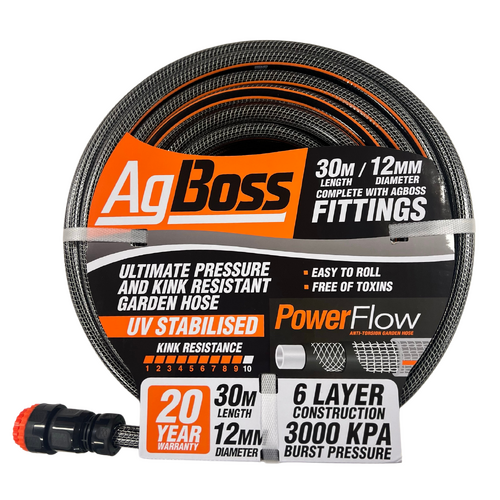 AgBoss Premium Hose 12mmx30m (Fitted)