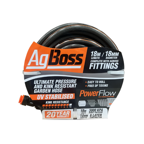 AgBoss Premium Hose 18mmx18m (Fitted)