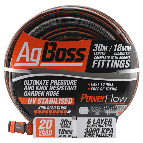 AgBoss Premium Hose 18mmx30m (Fitted)