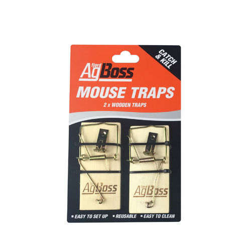 AgBoss Wooden Mouse Trap - 2pk