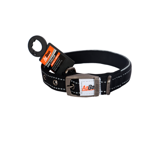 AgBoss Black Dog Collar | 25mm x 50cm (20")  