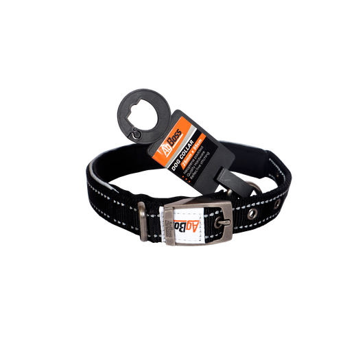 AgBoss Black Dog Collar | 25mm x 55cm (22") 