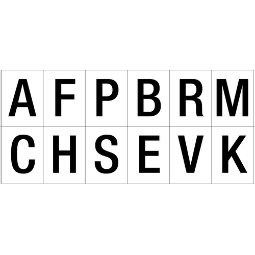 Arena Marker 12 Letter Set Black 250mm high 3ea 'AFPBRMCHSEVK'