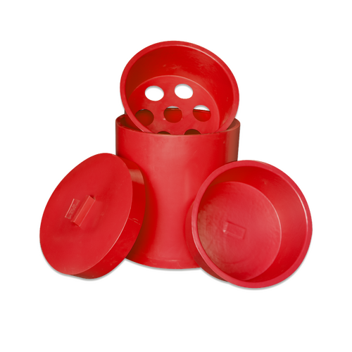 Grazer Feed Bin, Hay + Water Inserts + Lid - Red