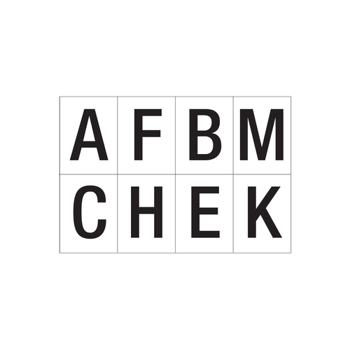 Arena Marker 8 Letter Set Black 250mm high 3ea 'AFBMCHEK'