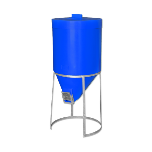Silo 200 litre with Lid & Gal Stand 200 litre - Blue