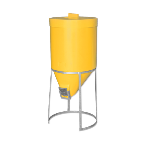 Silo 200 litre with Lid & Gal Stand 200 litre - Yellow