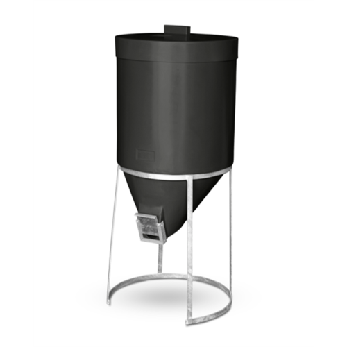 Silo 200 litre with Lid & Gal Stand, 200 litre - Black