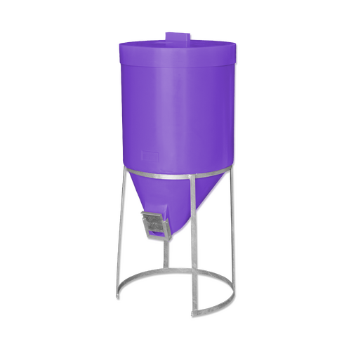Silo 200 litre with Lid & Gal Stand 200 litre - Purple