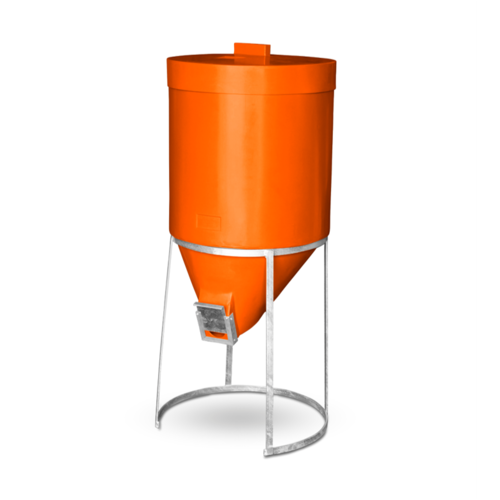 Silo 200 litre with Lid & Gal Stand, 200 litre - Orange