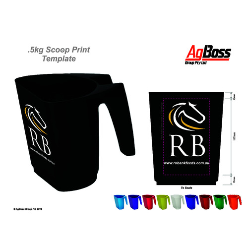 Scoop .5kg FeedMaxx Black - Robank Feeds (2 Colour)
