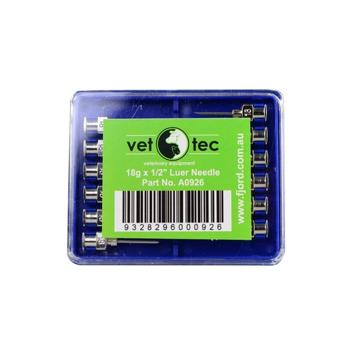 Vet-Tec Needles Luer 20g x 1/2" 