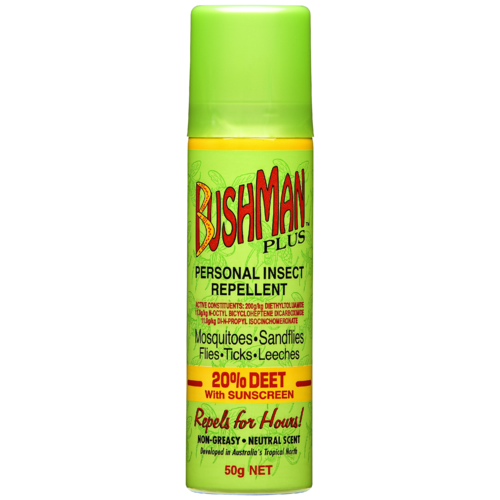Bushman 'Plus' Aerosol - 20% Deet with Sunscreen (50g)