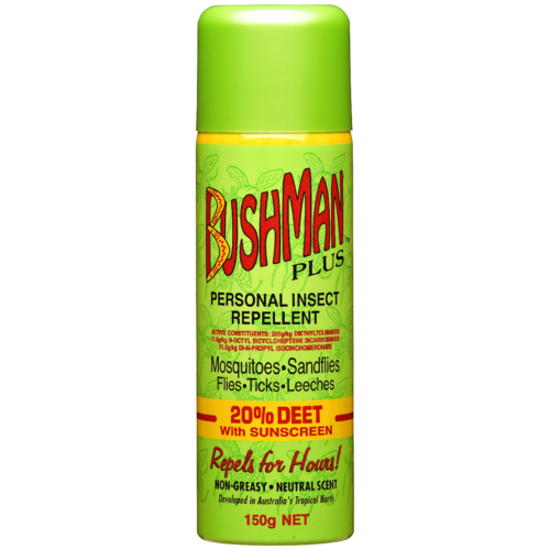 Bushman 'Plus' Aerosol - 20% Deet with Sunscreen (150g)