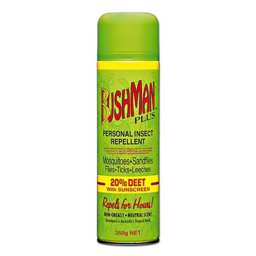 Bushman 'Plus' Aerosol - 20% Deet with Sunscreen (350g)