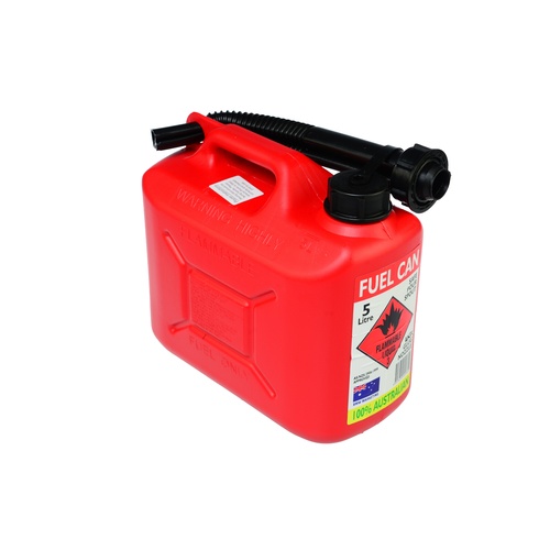 5L Red Jerry Can - Squat Style