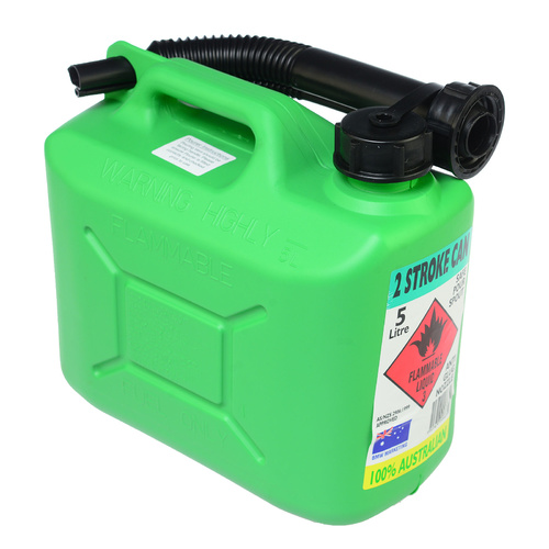 5L Green 2 stroke Jerry Can - Squat Style