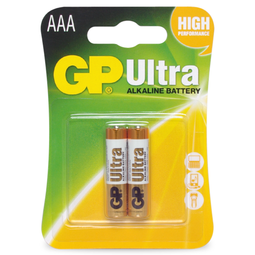 1.5V Ultra Alkaline AAA GP Brand - Card of 2.