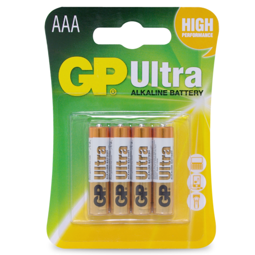1.5V Ultra Alkaline AAA GP Brand - Card of 4.